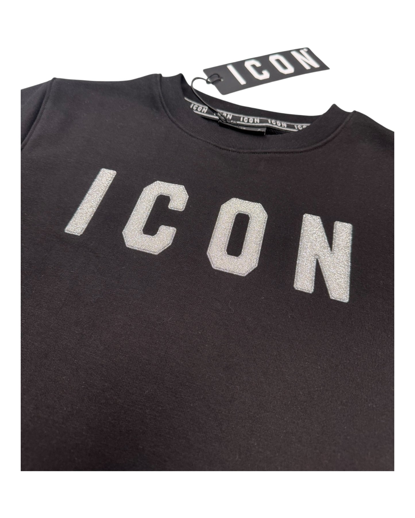 felpa donna icon stampa glitter