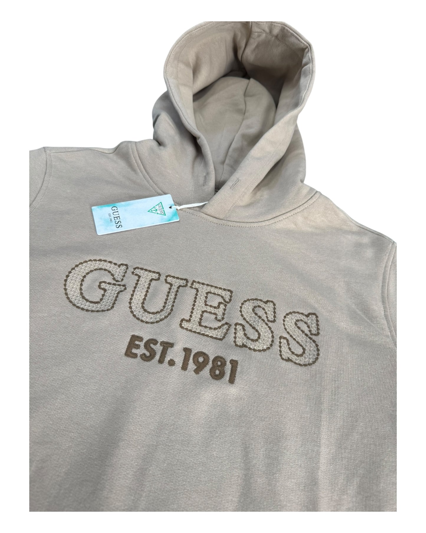 felpa uomo guess con cappuccio e ricamo