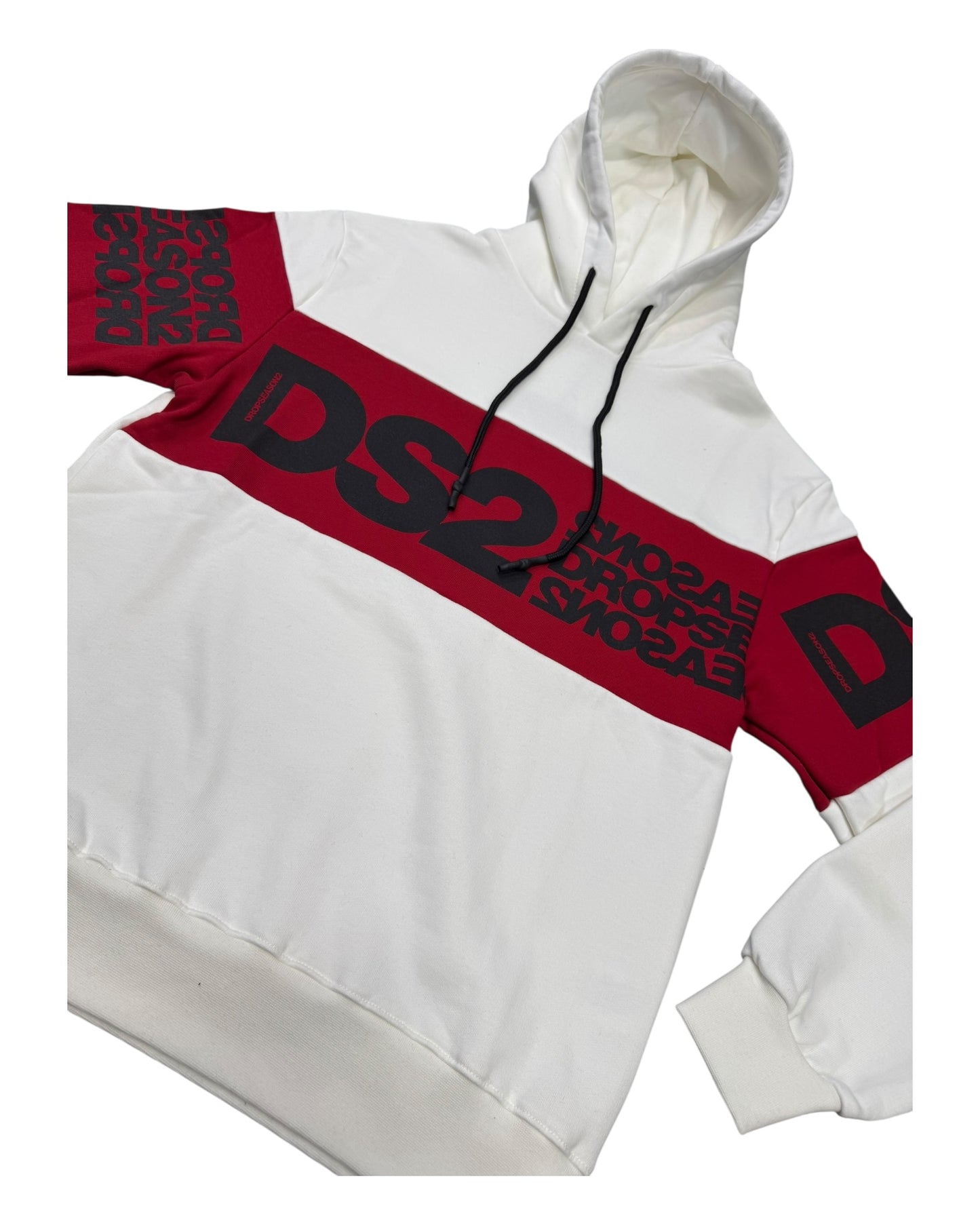 felpa uomo ds2 cappuccio stampa grande a contrasto