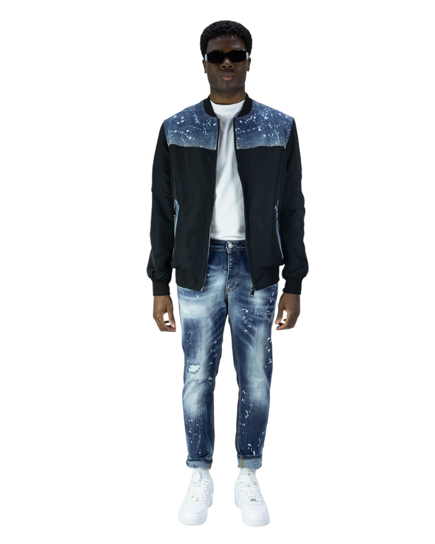 giubbotto uomo soldier applicazione jeans