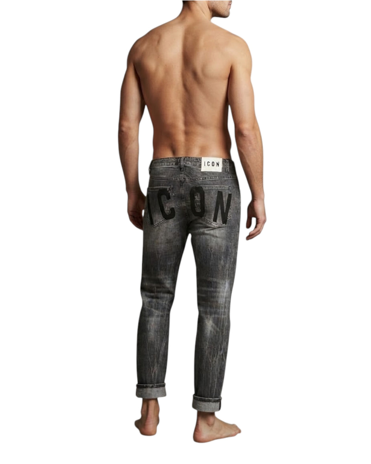 jeans uomo icon stampa dietro