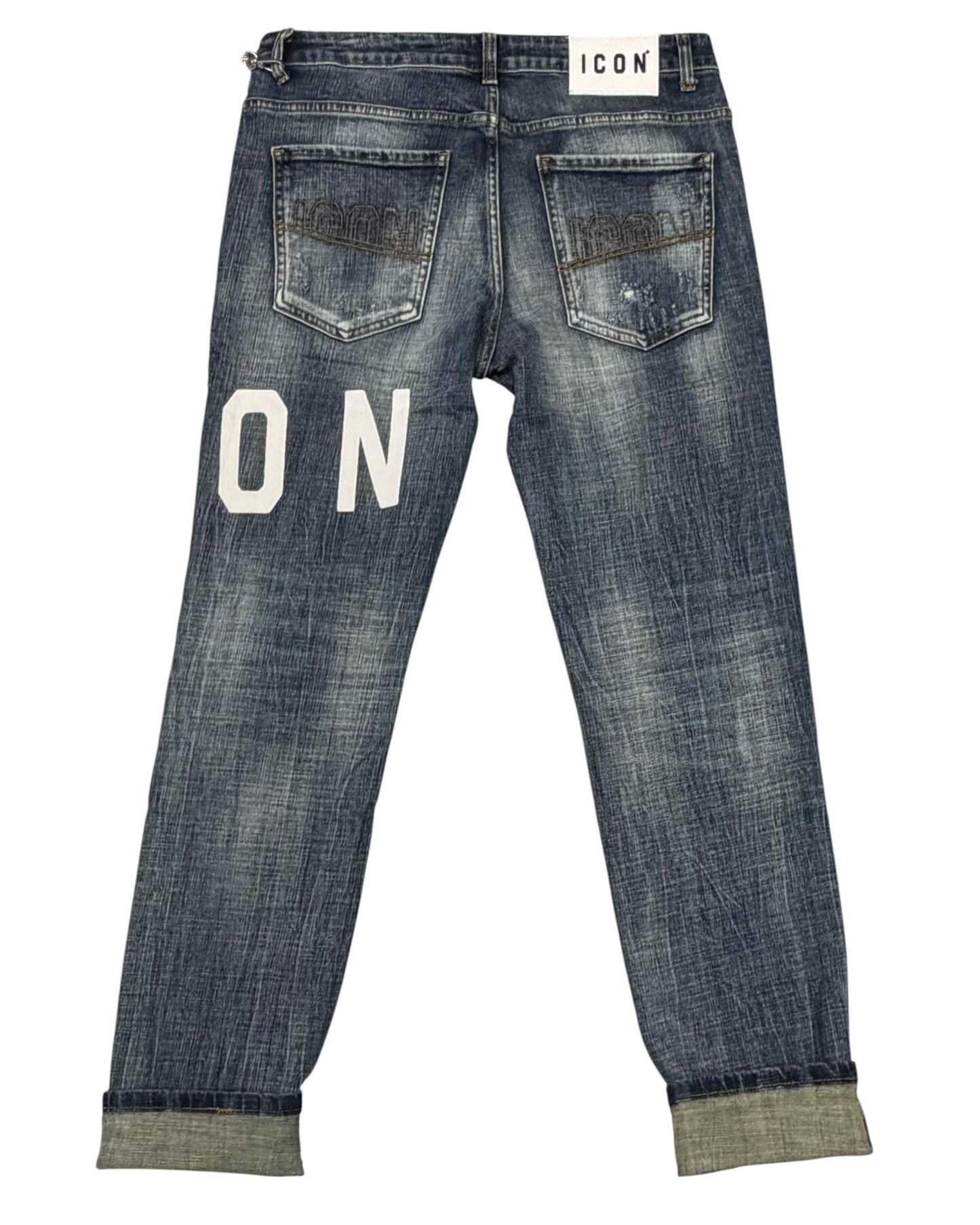 jeans uomo icon stampa fronte retro
