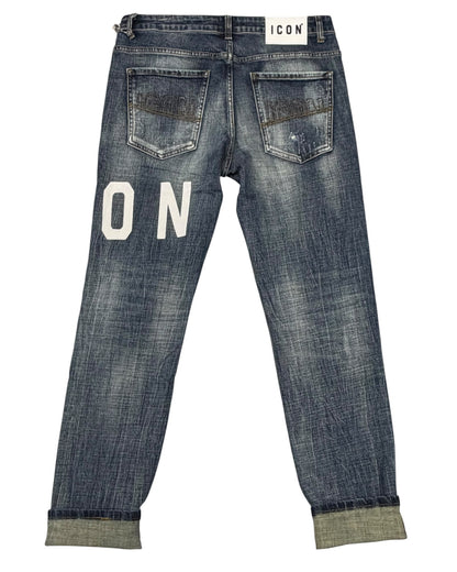 Jeans uomo Icon stampa fronte retro