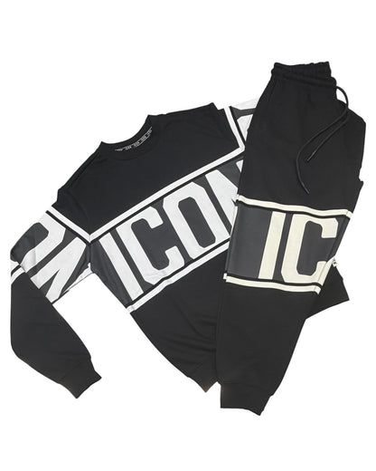 Felpa girocollo uomo Icon stripe