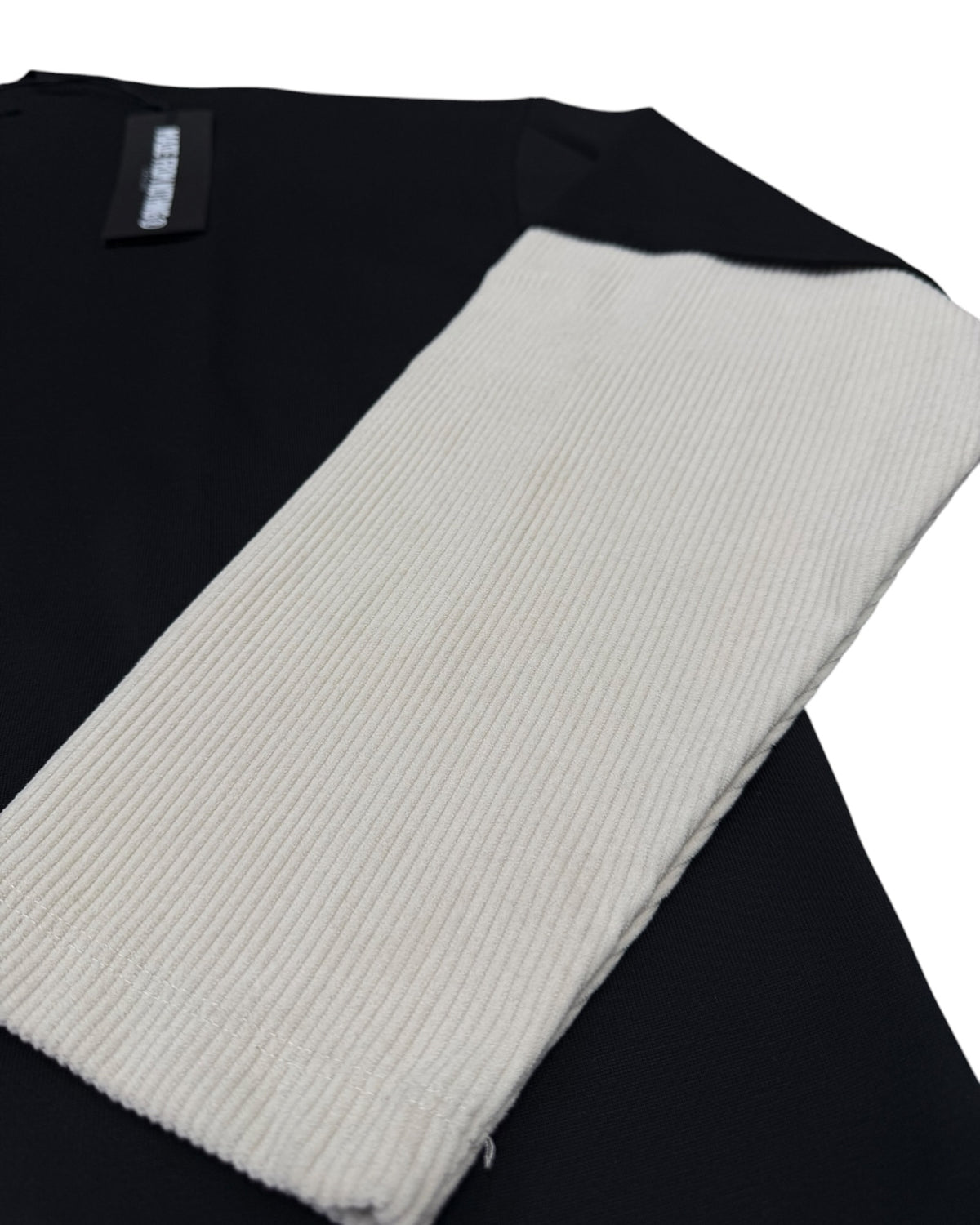 t-shirt long sleeve mfn con maniche in velluto