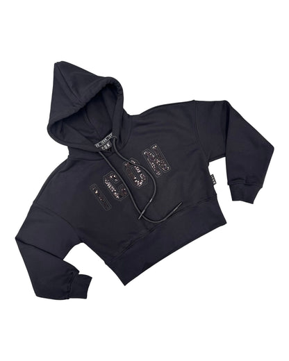 Felpa ICON donna con cappuccio logo glitter