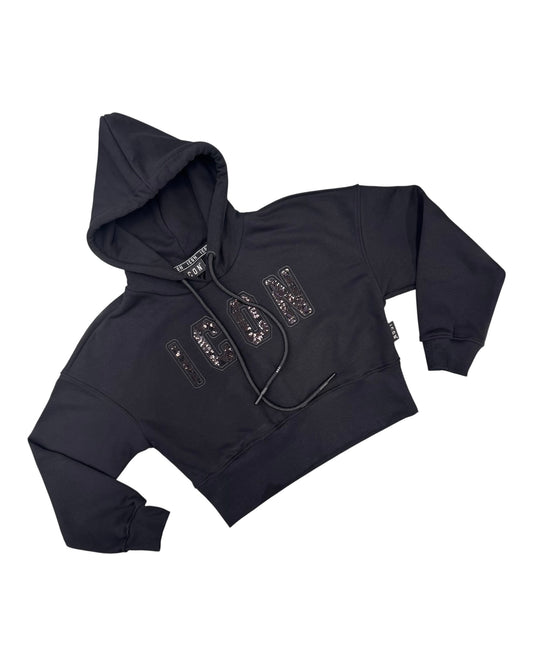 Felpa ICON donna con cappuccio logo glitter