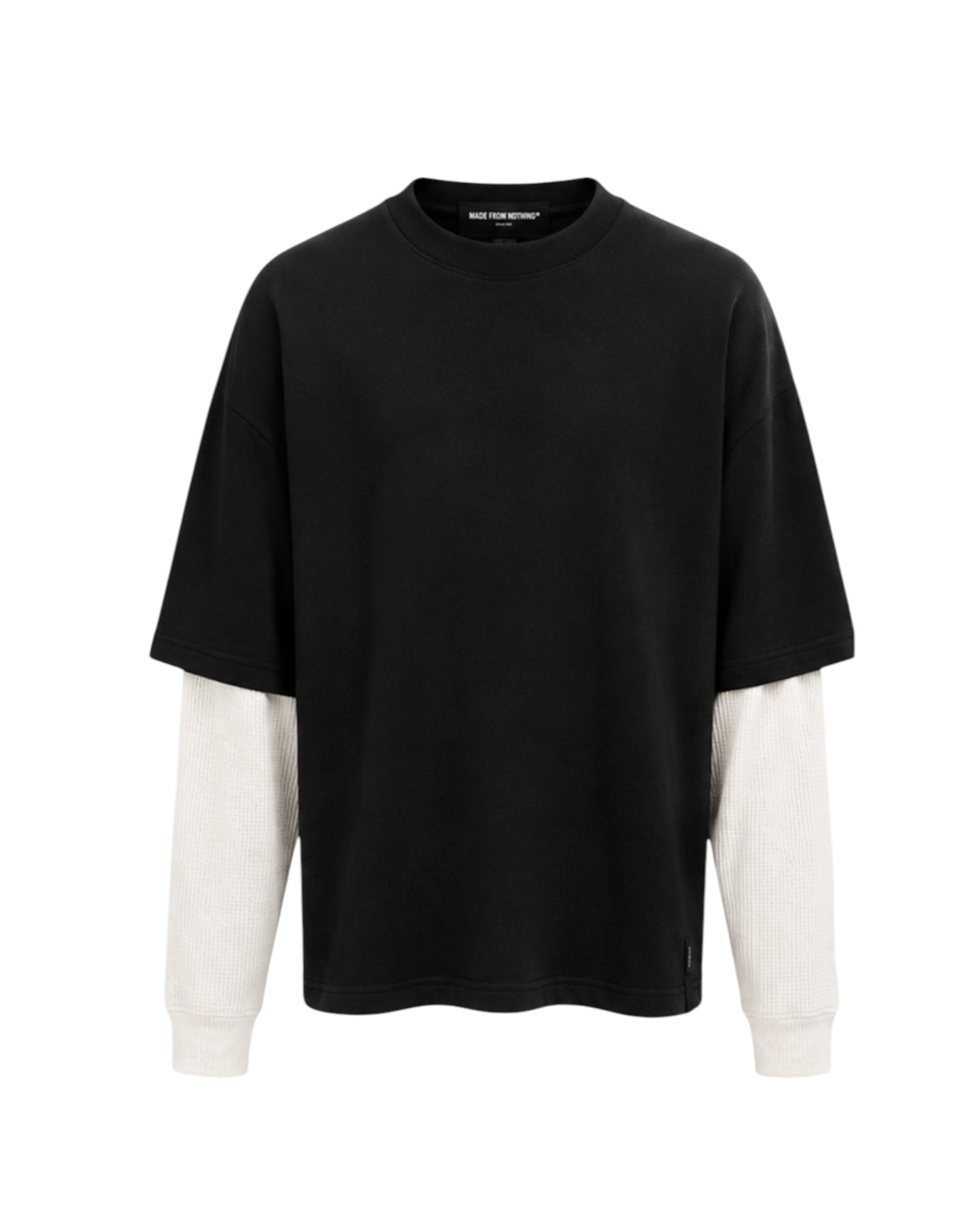 t-shirt long sleeve mfn con maniche in velluto