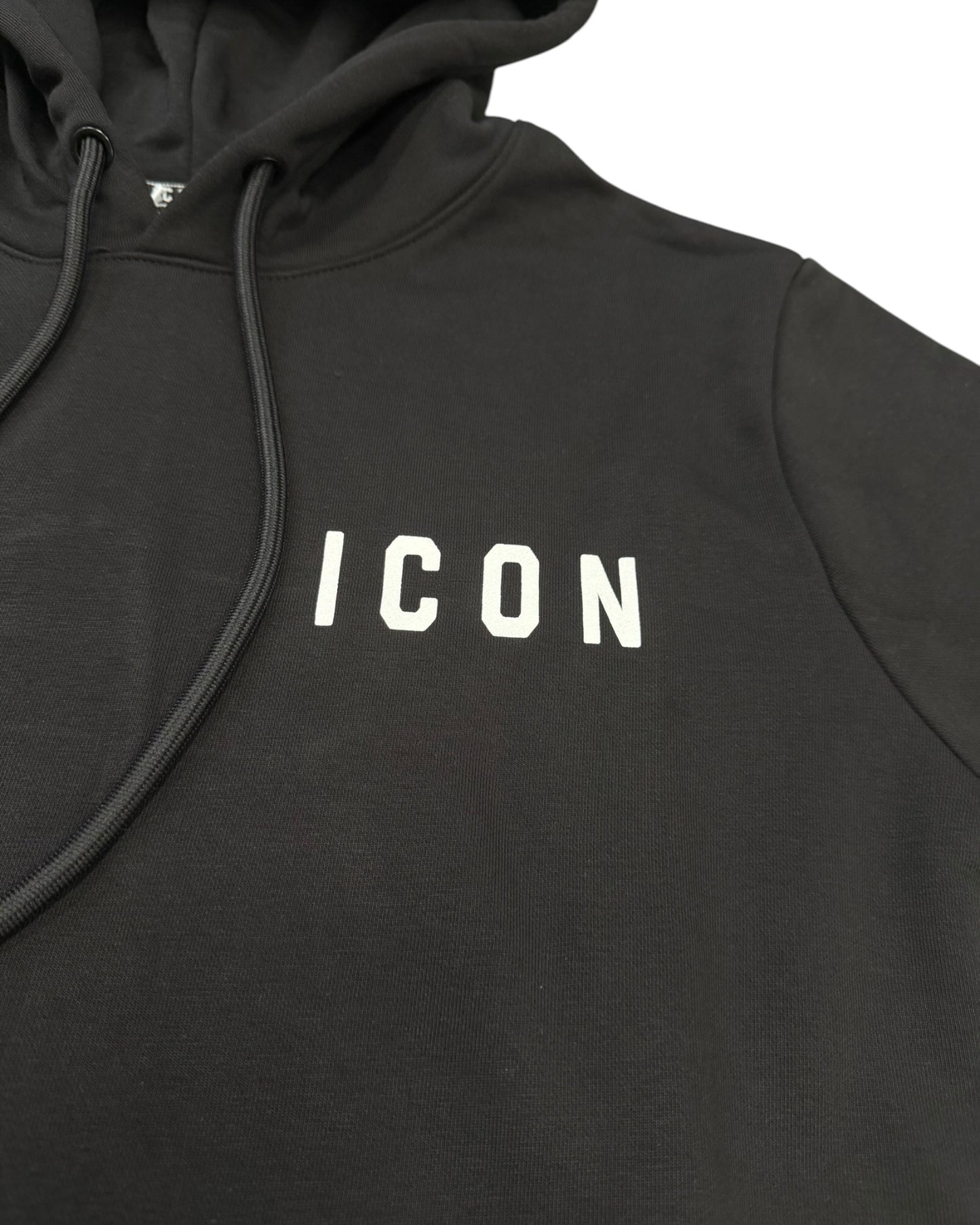 felpa uomo icon stampa avanti e sul cappuccio
