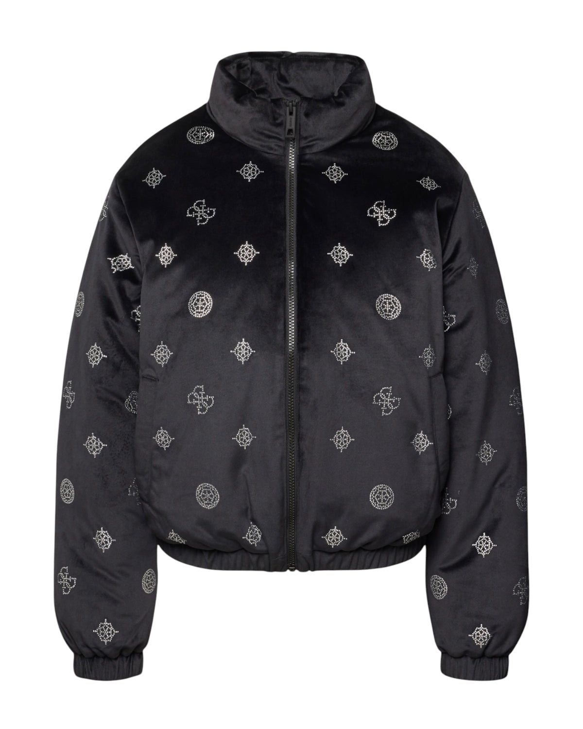piumino in ciniglia guess donna swarovski