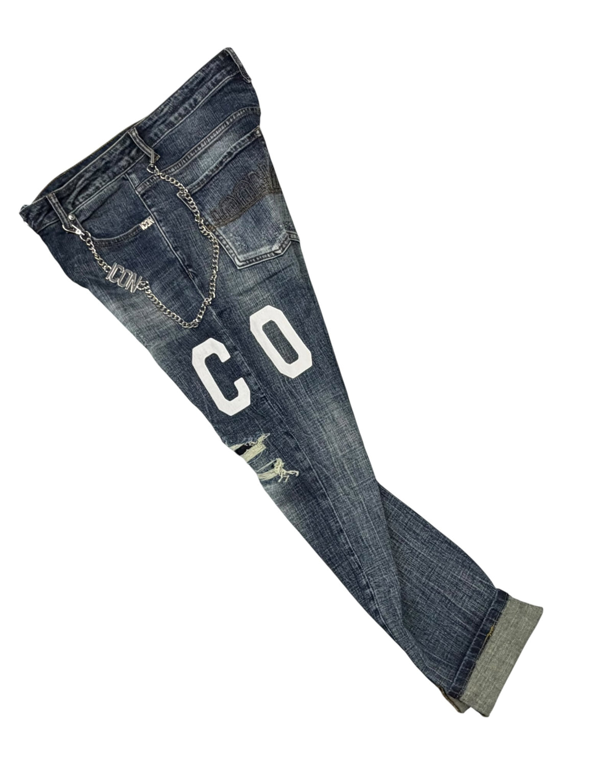 jeans uomo icon stampa fronte retro