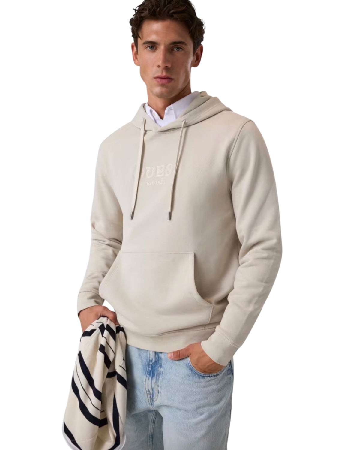 felpa cappuccio uomo guess