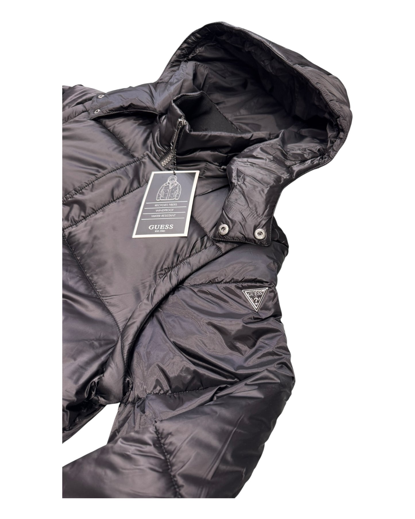 piumino uomo guess smontabile con stampa dietro