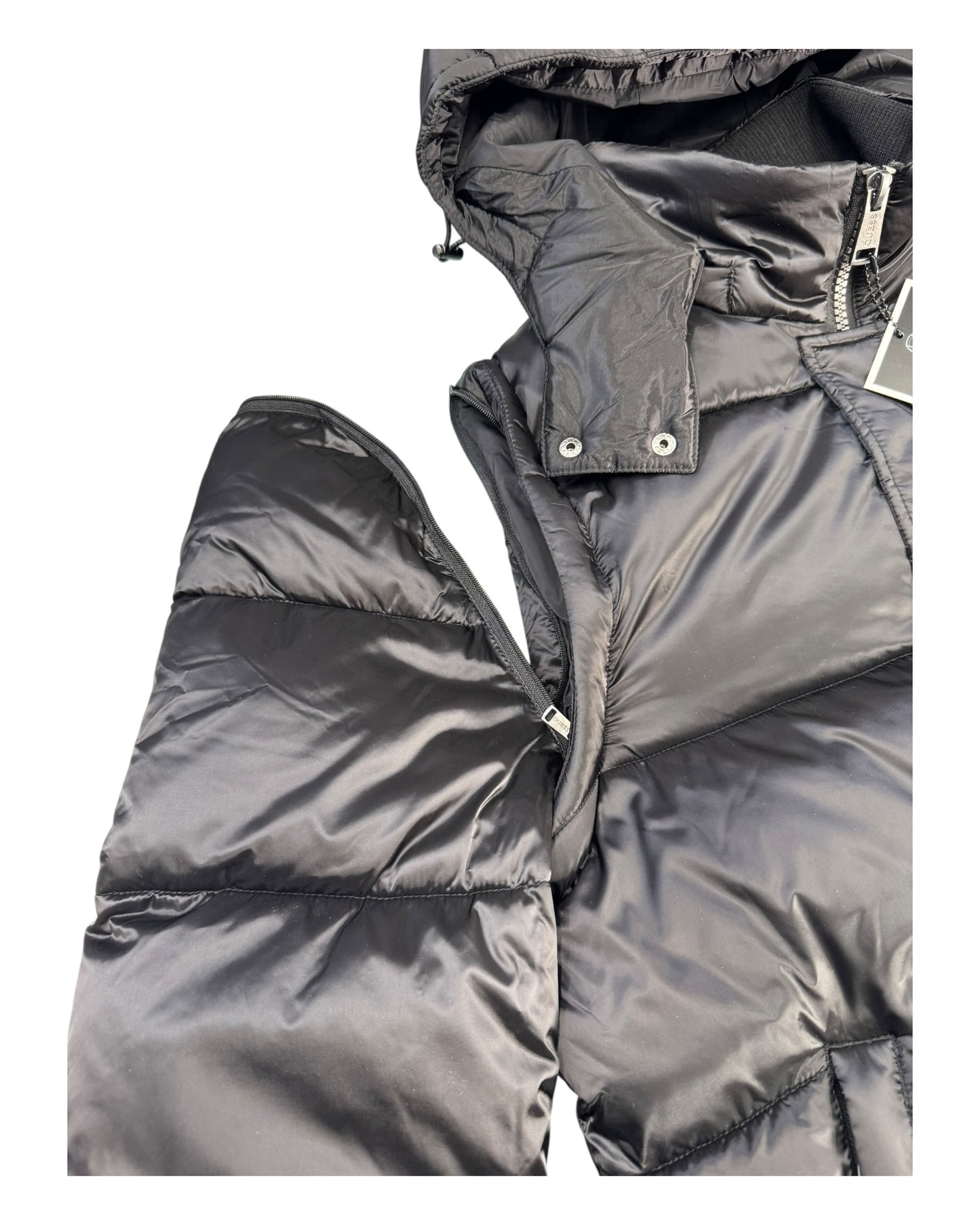 piumino uomo guess smontabile con stampa dietro
