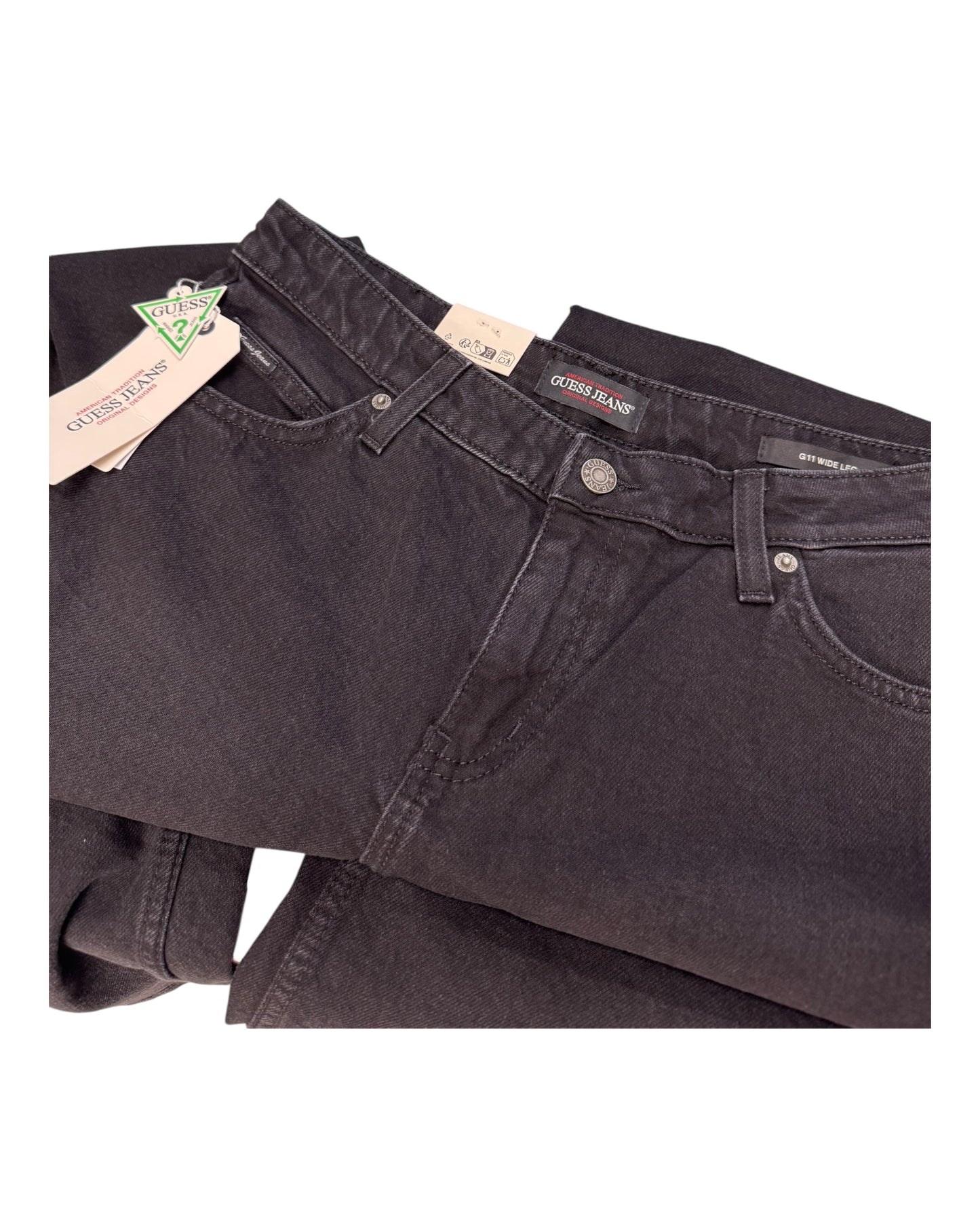 jeans donna guess wide leg in denim nero