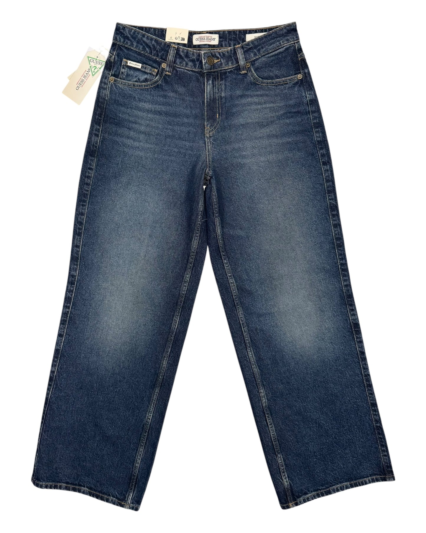 jeans donna guess wide leg lavaggio blu