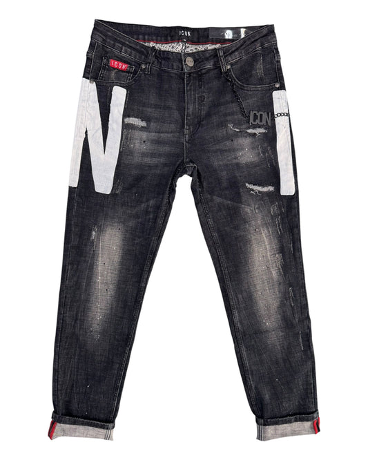 Jeans uomo ICON stampa dietro