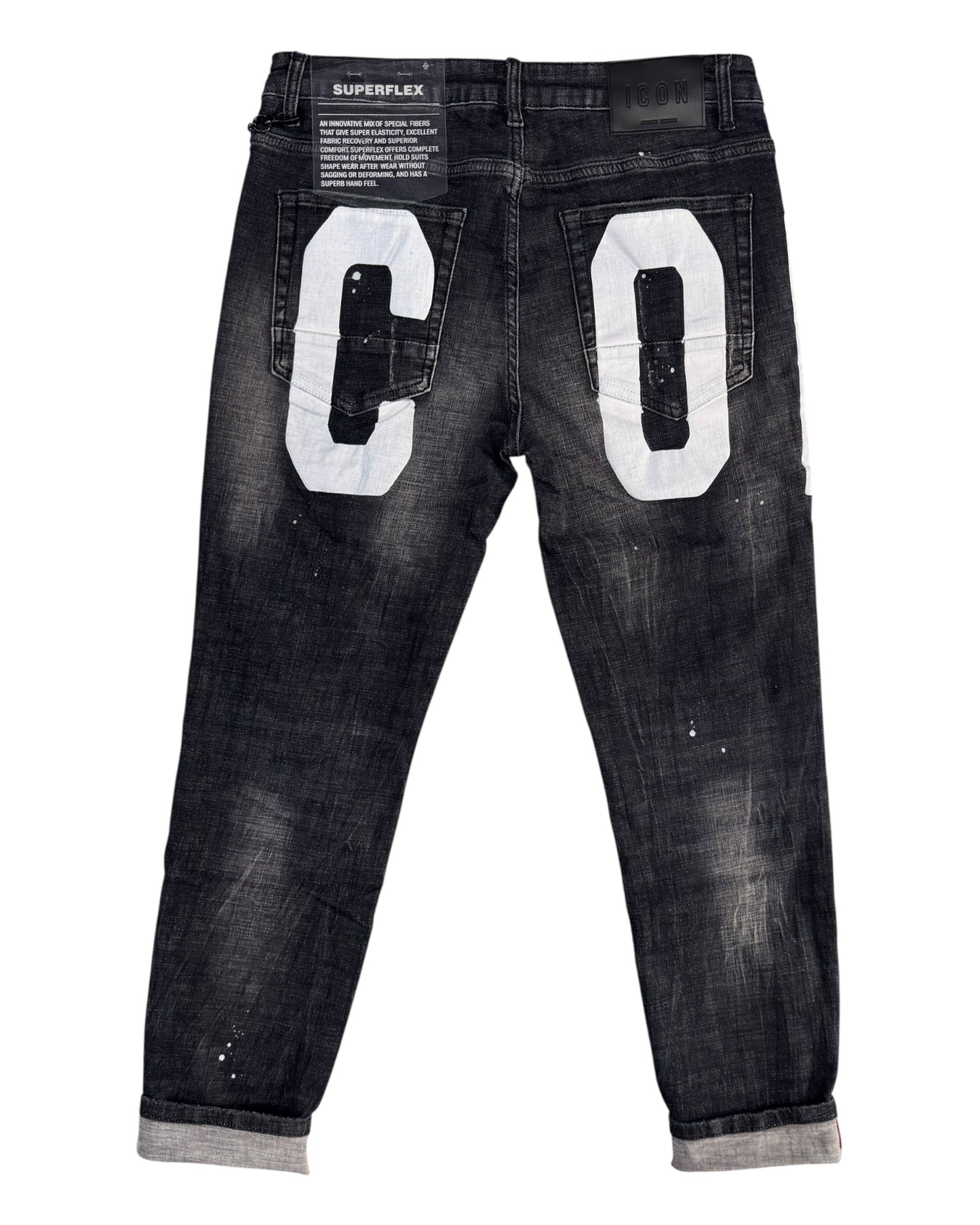 jeans uomo icon stampa dietro