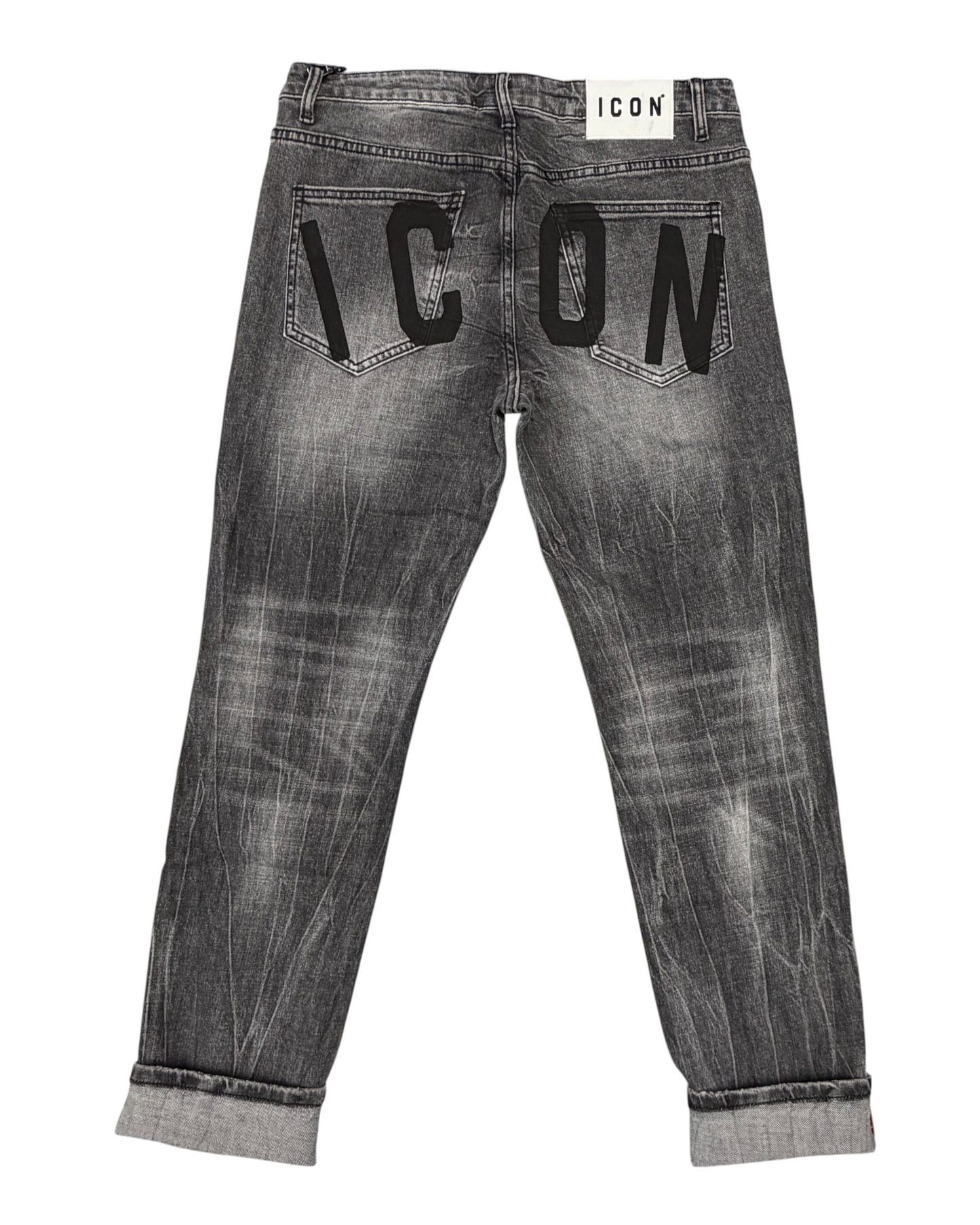 jeans uomo icon stampa dietro