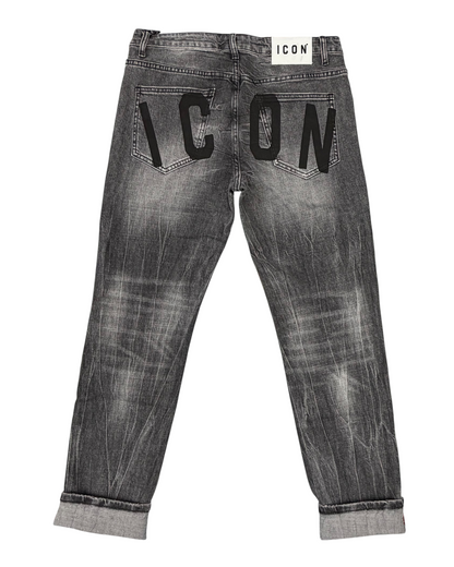 Jeans uomo Icon stampa dietro